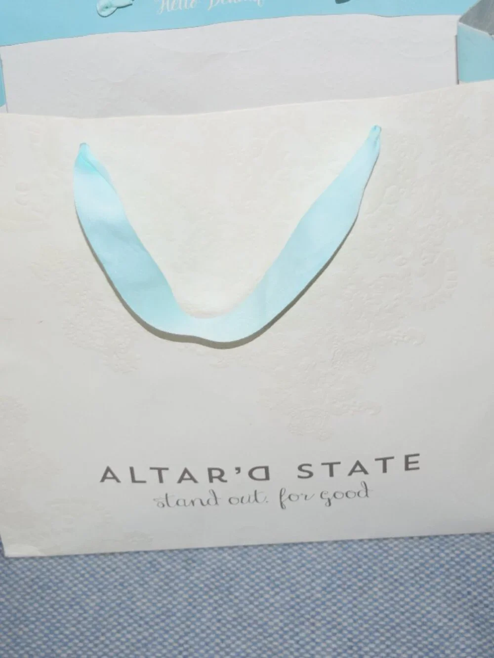 Altar’d State Store Large Paper Gift Shopping Bag Ribbon Handles Tote V34